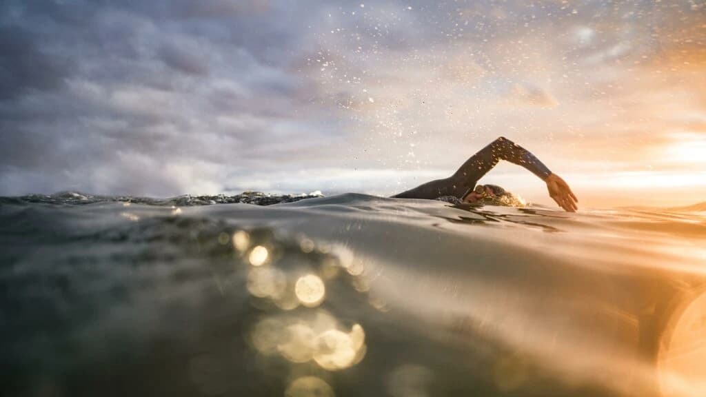 Athlete swimming demonstrating cardiovascular fitness